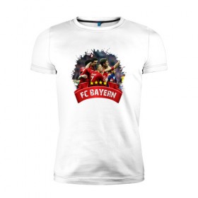 Мужская футболка премиум с принтом FC_Bayern , 92% хлопок, 8% лайкра | приталенный силуэт, круглый вырез ворота, длина до линии бедра, короткий рукав | bayern | бавария