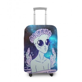 Чехол для чемодана 3D с принтом cute alien , 86% полиэфир, 14% спандекс | двустороннее нанесение принта, прорези для ручек и колес | alien. нло | cosmos | cute | sky | tmblr | tumbler | инопланетянин | космос | мило