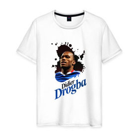 Мужская футболка хлопок с принтом Didier_Drogba , 100% хлопок | прямой крой, круглый вырез горловины, длина до линии бедер, слегка спущенное плечо. | дидье дрогба | челси