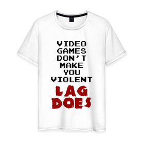 Мужская футболка хлопок с принтом video games , 100% хлопок | прямой крой, круглый вырез горловины, длина до линии бедер, слегка спущенное плечо. | 8bit | games | lags | nerd | игры | лаги