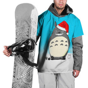 Накидка на куртку 3D с принтом Тоторо под снегом , 100% полиэстер |  | totoro | аниме | новогодние аниме | новый год | рождественские аниме | тоторо