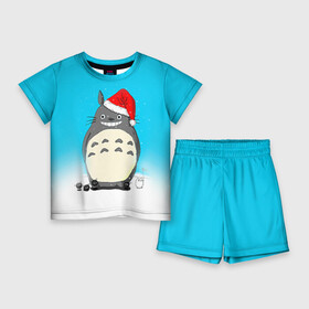 Детский костюм с шортами 3D с принтом Тоторо под снегом ,  |  | totoro | аниме | новогодние аниме | новый год | рождественские аниме | тоторо