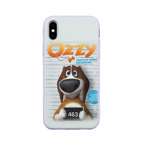 Чехол для Apple iPhone X силиконовый матовый с принтом Ozzy , Силикон | Печать на задней стороне чехла, без боковой панели | dog | fast furry | бигль | большой собачий побег | мартин | мультфильм | оззи | побег | свободу разношерстным | собака