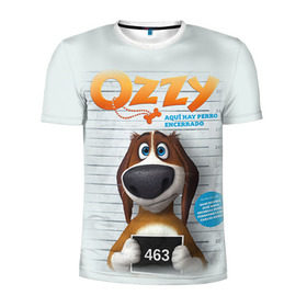 Мужская футболка 3D спортивная с принтом Ozzy , 100% полиэстер с улучшенными характеристиками | приталенный силуэт, круглая горловина, широкие плечи, сужается к линии бедра | dog | fast furry | бигль | большой собачий побег | мартин | мультфильм | оззи | побег | свободу разношерстным | собака
