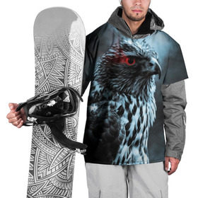 Накидка на куртку 3D с принтом Ночной орёл , 100% полиэстер |  | Тематика изображения на принте: глаз | крылья | орёл | пернатые | перья | природа | птица
