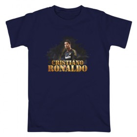 Мужская футболка хлопок с принтом Crictiano Ronaldo , 100% хлопок | прямой крой, круглый вырез горловины, длина до линии бедер, слегка спущенное плечо. | 