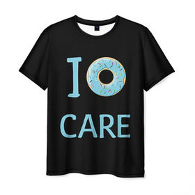 Мужская футболка 3D с принтом Donut care , 100% полиэфир | прямой крой, круглый вырез горловины, длина до линии бедер | simpsons
