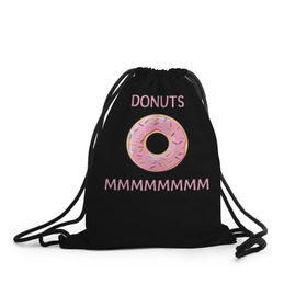 Рюкзак-мешок 3D с принтом Donuts , 100% полиэстер | плотность ткани — 200 г/м2, размер — 35 х 45 см; лямки — толстые шнурки, застежка на шнуровке, без карманов и подкладки | simpsons