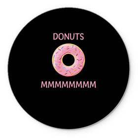 Коврик круглый с принтом Donuts , резина и полиэстер | круглая форма, изображение наносится на всю лицевую часть | simpsons