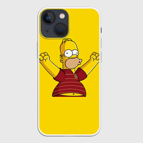 Чехол для iPhone 13 mini с принтом Гомер болельщик ,  |  | simpsons