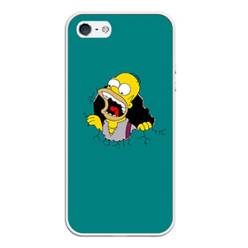 Чехол для iPhone 5/5S матовый с принтом Alien-Homer , Силикон | Область печати: задняя сторона чехла, без боковых панелей | simpsons