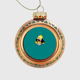 Стеклянный ёлочный шар с принтом Alien-Homer , Стекло | Диаметр: 80 мм | simpsons
