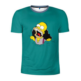 Мужская футболка 3D спортивная с принтом Alien-Homer , 100% полиэстер с улучшенными характеристиками | приталенный силуэт, круглая горловина, широкие плечи, сужается к линии бедра | simpsons