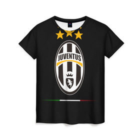 Женская футболка 3D с принтом Juventus1 , 100% полиэфир ( синтетическое хлопкоподобное полотно) | прямой крой, круглый вырез горловины, длина до линии бедер | football | juve | juventus | seria a | бьянконери | серия а | футбол | чемпионат италии | юве | ювентус