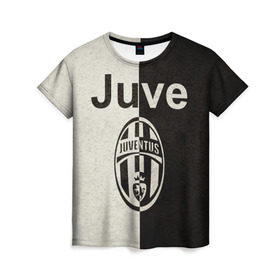 Женская футболка 3D с принтом Juventus6 , 100% полиэфир ( синтетическое хлопкоподобное полотно) | прямой крой, круглый вырез горловины, длина до линии бедер | football | juve | juventus | seria a | бьянконери | серия а | футбол | чемпионат италии | юве | ювентус