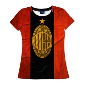 Женская футболка 3D с принтом Milan5 , 100% полиэфир ( синтетическое хлопкоподобное полотно) | прямой крой, круглый вырез горловины, длина до линии бедер | football | milan | seria a | милан | россонери | серия а | футбол | чемпионат италии