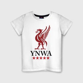 Детская футболка хлопок с принтом YNWA , 100% хлопок | круглый вырез горловины, полуприлегающий силуэт, длина до линии бедер | ynwa | ливерпуль