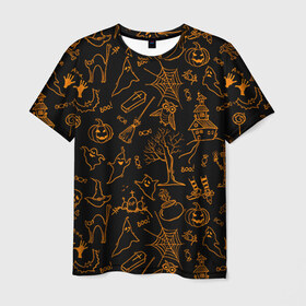 Мужская футболка 3D с принтом Хэллуин 3 , 100% полиэфир | прямой крой, круглый вырез горловины, длина до линии бедер | Тематика изображения на принте: 31 октября | halloween | паутина | привидения | теги: хелоуин | хеллоуин | черепа