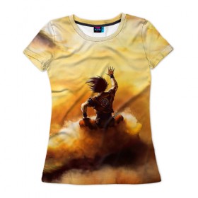 Женская футболка 3D с принтом Cloud , 100% полиэфир ( синтетическое хлопкоподобное полотно) | прямой крой, круглый вырез горловины, длина до линии бедер | anime | dragon ball | goku | аниме | вегета | гоку | драконий жемчуг | жемчуг дракона