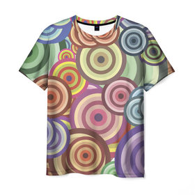 Мужская футболка 3D с принтом Радуга добра , 100% полиэфир | прямой крой, круглый вырез горловины, длина до линии бедер | круги | паттерн | разноцветный