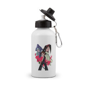 Бутылка спортивная с принтом Shaman King , металл | емкость — 500 мл, в комплекте две пластиковые крышки и карабин для крепления | Тематика изображения на принте: shaman king