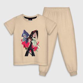 Детская пижама хлопок с принтом Shaman King , 100% хлопок |  брюки и футболка прямого кроя, без карманов, на брюках мягкая резинка на поясе и по низу штанин
 | shaman king