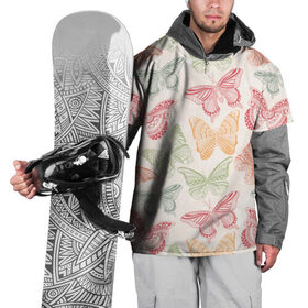Накидка на куртку 3D с принтом Узор из бабочек , 100% полиэстер |  | Тематика изображения на принте: акварель | бабочка | весна | мозаика | насекомые | рисунок | трайбл | узор | этно
