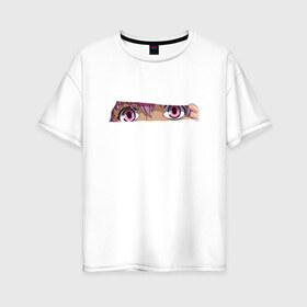 Женская футболка хлопок Oversize с принтом Юно Гасай , 100% хлопок | свободный крой, круглый ворот, спущенный рукав, длина до линии бедер
 | future diary | юно гасай
