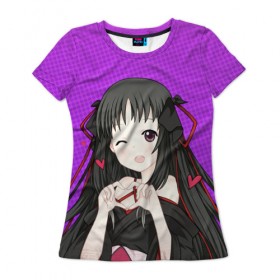 Женская футболка 3D с принтом Anime girl , 100% полиэфир ( синтетическое хлопкоподобное полотно) | прямой крой, круглый вырез горловины, длина до линии бедер | anime | аниме