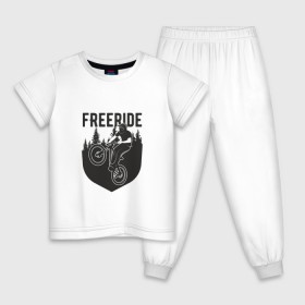 Детская пижама хлопок с принтом Freeride , 100% хлопок |  брюки и футболка прямого кроя, без карманов, на брюках мягкая резинка на поясе и по низу штанин
 | iceberg