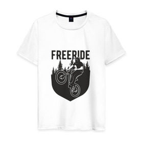 Мужская футболка хлопок с принтом Freeride , 100% хлопок | прямой крой, круглый вырез горловины, длина до линии бедер, слегка спущенное плечо. | iceberg