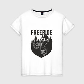 Женская футболка хлопок с принтом Freeride , 100% хлопок | прямой крой, круглый вырез горловины, длина до линии бедер, слегка спущенное плечо | iceberg
