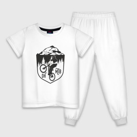 Детская пижама хлопок с принтом Downhill mountain bike , 100% хлопок |  брюки и футболка прямого кроя, без карманов, на брюках мягкая резинка на поясе и по низу штанин
 | Тематика изображения на принте: iceberg