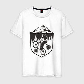 Мужская футболка хлопок с принтом Downhill mountain bike , 100% хлопок | прямой крой, круглый вырез горловины, длина до линии бедер, слегка спущенное плечо. | iceberg
