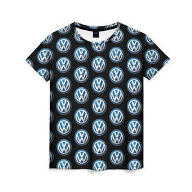 Женская футболка 3D с принтом Volkswagen , 100% полиэфир ( синтетическое хлопкоподобное полотно) | прямой крой, круглый вырез горловины, длина до линии бедер | фольксваген