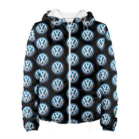 Женская куртка 3D с принтом Volkswagen , ткань верха — 100% полиэстер, подклад — флис | прямой крой, подол и капюшон оформлены резинкой с фиксаторами, два кармана без застежек по бокам, один большой потайной карман на груди. Карман на груди застегивается на липучку | фольксваген