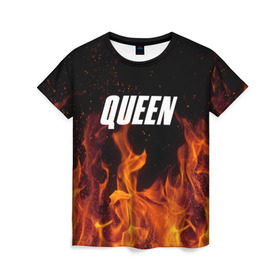 Женская футболка 3D с принтом Queen , 100% полиэфир ( синтетическое хлопкоподобное полотно) | прямой крой, круглый вырез горловины, длина до линии бедер | rok | куин | меркури | музыка | панк | рок | фреди