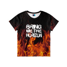 Детская футболка 3D с принтом Bring Me The Horizon , 100% гипоаллергенный полиэфир | прямой крой, круглый вырез горловины, длина до линии бедер, чуть спущенное плечо, ткань немного тянется | rok | sempiternal | музыка | рок
