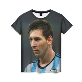 Женская футболка 3D с принтом Leo Messi , 100% полиэфир ( синтетическое хлопкоподобное полотно) | прямой крой, круглый вырез горловины, длина до линии бедер | fc barcelona | football | lionel messi | messi | аргентина | барса | лео месси | фк барселона | футбол