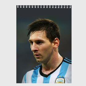 Скетчбук с принтом Leo Messi , 100% бумага
 | 48 листов, плотность листов — 100 г/м2, плотность картонной обложки — 250 г/м2. Листы скреплены сверху удобной пружинной спиралью | fc barcelona | football | lionel messi | messi | аргентина | барса | лео месси | фк барселона | футбол