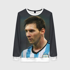 Женский свитшот 3D с принтом Leo Messi , 100% полиэстер с мягким внутренним слоем | круглый вырез горловины, мягкая резинка на манжетах и поясе, свободная посадка по фигуре | fc barcelona | football | lionel messi | messi | аргентина | барса | лео месси | фк барселона | футбол