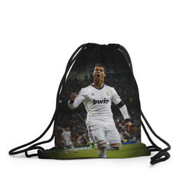 Рюкзак-мешок 3D с принтом Роналдо , 100% полиэстер | плотность ткани — 200 г/м2, размер — 35 х 45 см; лямки — толстые шнурки, застежка на шнуровке, без карманов и подкладки | real madrid | ronaldo | реал мадрид | роналдо | футбол | футболист