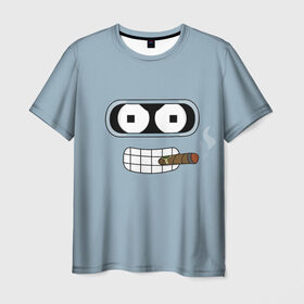Мужская футболка 3D с принтом Bender , 100% полиэфир | прямой крой, круглый вырез горловины, длина до линии бедер | бендер