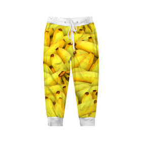 Детские брюки 3D с принтом Бананчики , 100% полиэстер | манжеты по низу, эластичный пояс регулируется шнурком, по бокам два кармана без застежек, внутренняя часть кармана из мелкой сетки | бананчики | бананы