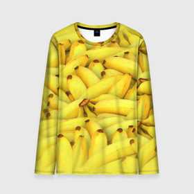 Мужской лонгслив 3D с принтом Бананчики , 100% полиэстер | длинные рукава, круглый вырез горловины, полуприлегающий силуэт | бананчики | бананы