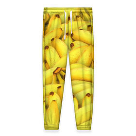 Женские брюки 3D с принтом Бананчики , полиэстер 100% | прямой крой, два кармана без застежек по бокам, с мягкой трикотажной резинкой на поясе и по низу штанин. В поясе для дополнительного комфорта — широкие завязки | бананчики | бананы