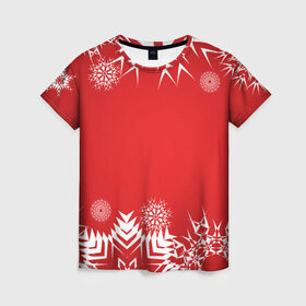 Женская футболка 3D с принтом Дуx рождества , 100% полиэфир ( синтетическое хлопкоподобное полотно) | прямой крой, круглый вырез горловины, длина до линии бедер | 