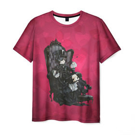 Мужская футболка 3D с принтом Gothic , 100% полиэфир | прямой крой, круглый вырез горловины, длина до линии бедер | Тематика изображения на принте: anime кресло | gothic | парень | черный