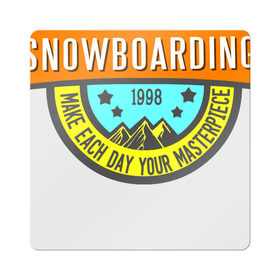 Магнит виниловый Квадрат с принтом Snowboarding сноуборд , полимерный материал с магнитным слоем | размер 9*9 см, закругленные углы | 