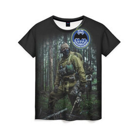 Женская футболка 3D с принтом Военная разведка , 100% полиэфир ( синтетическое хлопкоподобное полотно) | прямой крой, круглый вырез горловины, длина до линии бедер | армия | вс рф | россия | солдат